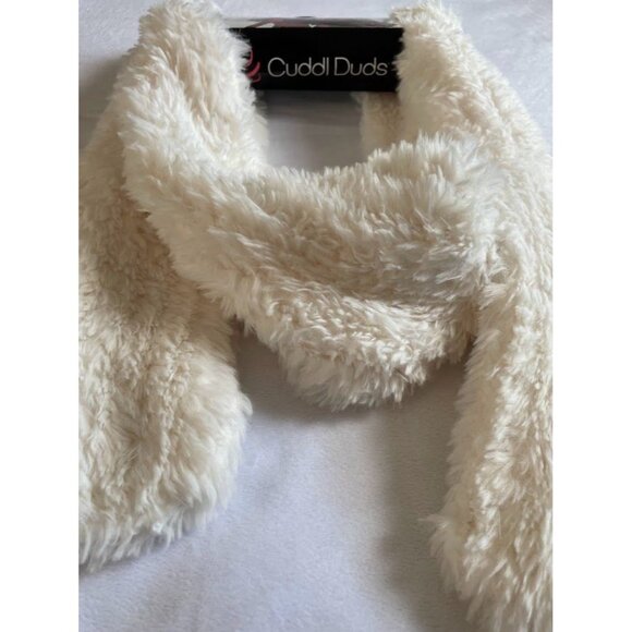 Cuddl Duds Furry Scarf One Size Ivory - Picture 4 of 6